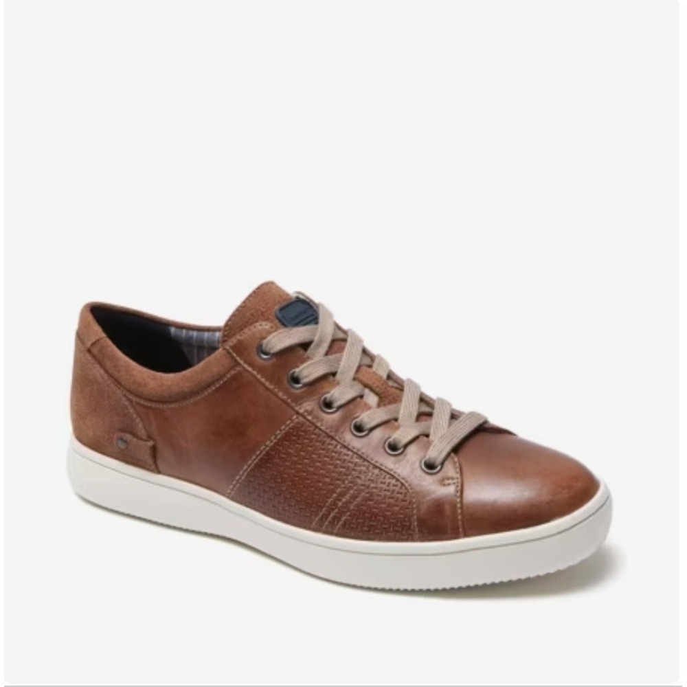 Rockport Men's CL Colle Tie Sneakers Tan Brown Leather Casual 9 M NEW! $125